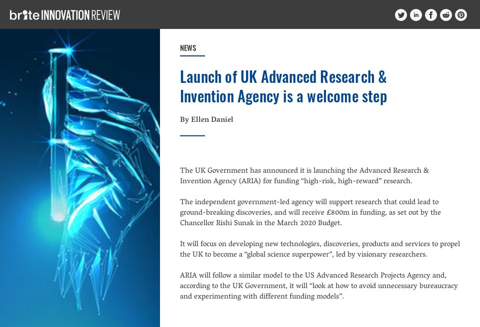 Launch of UK Advanced Research & Invention Agency is a welcome step ...